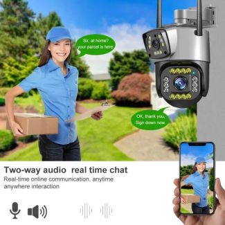 4MP Dual Screen PTZ WiFi Camera with Night Vision and Two-Way Audio Price in Pakistan | LAPTAB