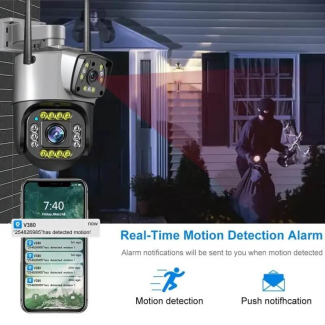 4MP Dual Screen PTZ WiFi Camera with Night Vision and Two-Way Audio Price in Pakistan | LAPTAB