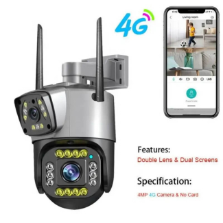 4MP Dual Screen PTZ WiFi Camera with Night Vision and Two-Way Audio Price in Pakistan | LAPTAB