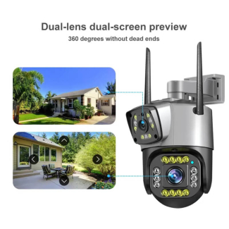 4MP Dual Screen PTZ WiFi Camera with Night Vision and Two-Way Audio Price in Pakistan | LAPTAB