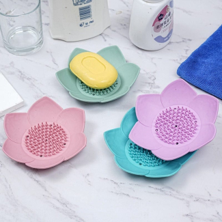Silicone Flower Shape Drain Soap Holder - Quick Drainage & Non-Slip Base Price in Pakistan | LAPTAB