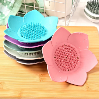 Silicone Flower Shape Drain Soap Holder - Quick Drainage & Non-Slip Base Price in Pakistan | LAPTAB