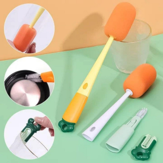 3in1 Cup Cleaning Brush with Sponge, U-Shaped, and Narrow Brushes