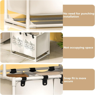 Folding Dirty Clothes Basket with Four Sections for Efficient Sorting Price in Pakistan | LAPTAB
