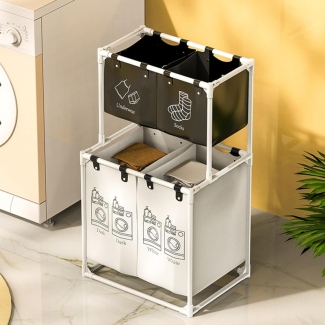 Folding Dirty Clothes Basket with Four Sections for Efficient Sorting Price in Pakistan | LAPTAB
