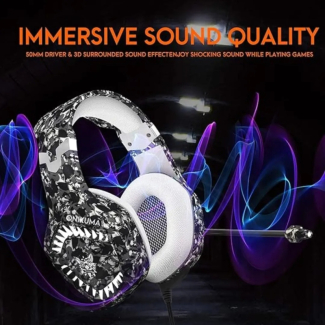 Onikuma K1B PRO Camo Grey Stereo Gaming Headset with Noise Cancellation Price in Pakistan | LAPTAB
