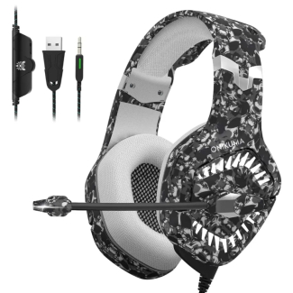 Onikuma K1B PRO Camo Grey Stereo Gaming Headset with Noise Cancellation Price in Pakistan | LAPTAB
