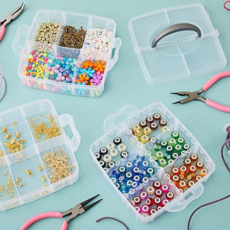 3-Layer 18-Grid Plastic Storage Box for Organizing Crafts and Accessories Price in Pakistan | LAPTAB