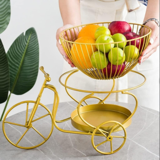 Bicycle-Shaped Fruit Storage Basket with Multiple Wire Layers, Black Finish Price in Pakistan | LAPTAB