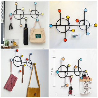 Nordic Style Wall Shelf with Hooks for Entryway Organization and Storage Price in Pakistan | LAPTAB