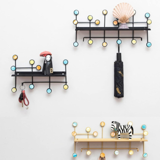 Wall Mounted Coat Rack with Shelf - Rustic Carbon Steel Entryway Storage Price in Pakistan | LAPTAB