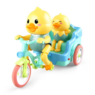 Battery Operated Funny Duck Auto Rickshaw Tricycle Toy for Kids