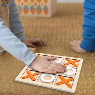 Wooden Tic Tac Toe Game for Family Fun - 10 Pieces Included Price in Pakistan | LAPTAB