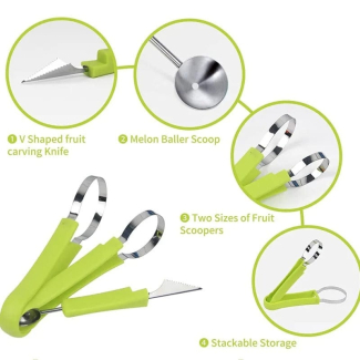 4 in 1 Fruit Tool Knife - Versatile Kitchen Tool for Safe Fruit Cutting Price in Pakistan | LAPTAB