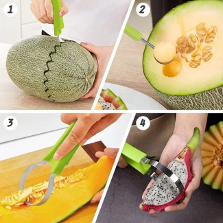 4 in 1 Fruit Tool Knife - Versatile Kitchen Tool for Safe Fruit Cutting Price in Pakistan | LAPTAB