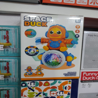 Battery Operated Space Duck Toy with Lights and Sounds for Kids
