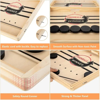 Wooden Hockey Game - Portable Parent-Child Interactive Table Game Price in Pakistan | LAPTAB