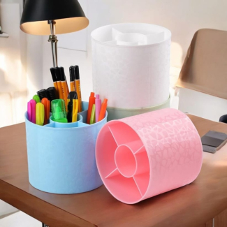 Spinning Pen Holder Makeup Brush Organizer with 5 Compartments and Rotating Feature Price in Pakistan | LAPTAB