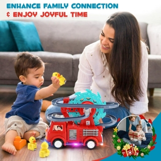BATTERY OPERATED FIRE TRUCK WITH DUCK TRACK 