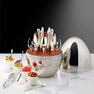 24 Piece Stainless Steel Flatware Set with Elegant Storage Jar Price in Pakistan | LAPTAB