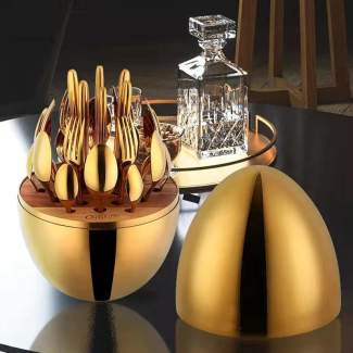 24 Piece Stainless Steel Flatware Set with Elegant Storage Jar Price in Pakistan | LAPTAB