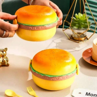 3 Layer Burger Shape Lunch Box for Fun and Variety in School Lunches Price in Pakistan | LAPTAB
