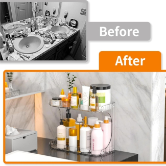 2 Tier Luxury Acrylic Standing Counter Shelf for Bathroom and Kitchen Price in Pakistan | LAPTAB