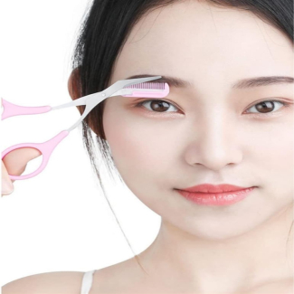 1pc Stainless Steel Eyebrow Trimming Comb Scissor with Comfortable Grip Price in Pakistan | LAPTAB