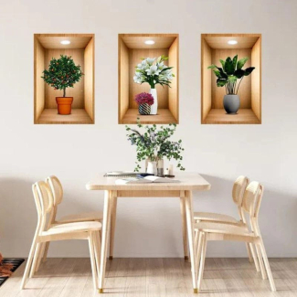 3D Self Adhesive Waterproof Wall Stickers - PVC, 30cm x 42.5cm, 3Pcs Price in Pakistan | LAPTAB