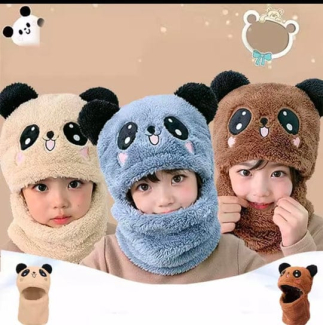 Winter Kids Hat Scarf Set - Cute Cartoon Panda Design for Ages 2-8 Price in Pakistan | LAPTAB
