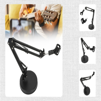 Adjustable Mobile Phone Support Stand for Video Microphone, Black Price in Pakistan | LAPTAB