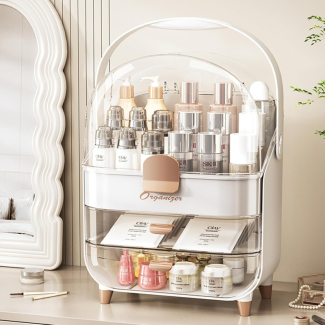 Acrylic Desktop Cosmetic Organizer with Drawers for Makeup Storage Price in Pakistan | LAPTAB