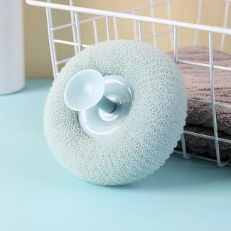 Round Soft Mesh Handheld Bath Sponge Ball with Suction Cup for Easy Drying Price in Pakistan | LAPTAB