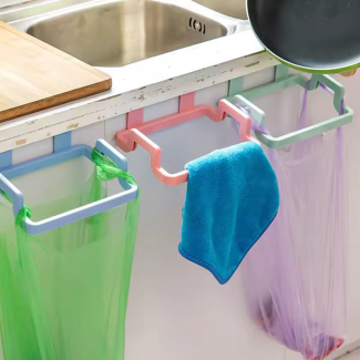 Kitchen Cabinet Hanging Trash Rack for Towel and Waste Storage