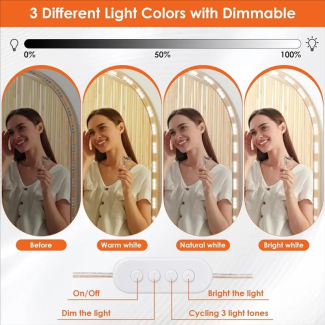 10 LED Makeup Mirror Light Strip with Touch Control and Adjustable Brightness Price in Pakistan | LAPTAB