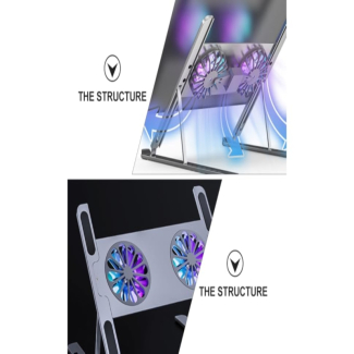 Adjustable Laptop Cooling Fan Stand with LED Lighting and Ergonomic Design Price in Pakistan | LAPTAB