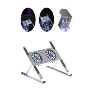 Adjustable Laptop Cooling Fan Stand with LED Lighting and Ergonomic Design Price in Pakistan | LAPTAB