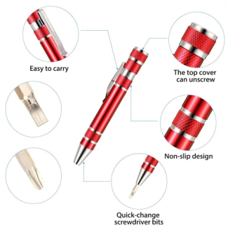 8 In 1 Pocket Screwdriver Pen with Magnetic Bit Holder and Steel Construction Price in Pakistan | LAPTAB