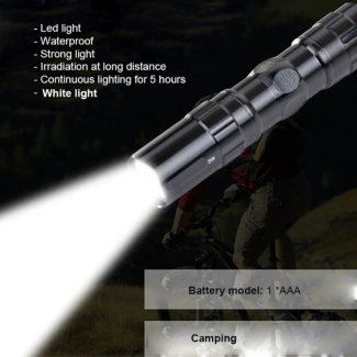 Portable Mini Flashlight Model 037-2, Super Bright, Black, Aviation Aluminum Price in Pakistan | LAPTAB