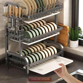 Multi Tired Kitchen Dish Storage Drain Rack - Carbon Steel Price in Pakistan | LAPTAB