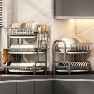 Multi Tired Kitchen Dish Storage Drain Rack - Carbon Steel Price in Pakistan | LAPTAB