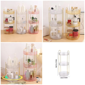 3 Layer Rotating Cosmetic Organizer Rack