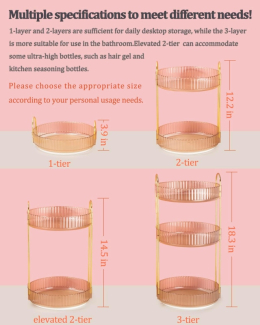 Argox 3 Layer Rotating Cosmetic Organizer Rack for Clutter-Free Storage Price in Pakistan | LAPTAB