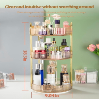 Argox 3 Layer Rotating Cosmetic Organizer Rack for Clutter-Free Storage Price in Pakistan | LAPTAB