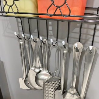 Stainless Steel Kitchen Wall Organizer - Single Tier Storage Rack Price in Pakistan | LAPTAB