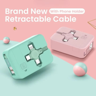 3 in 1 Retractable Triple Charging Box for iPhone, Micro, Type-C Ports Price in Pakistan | LAPTAB