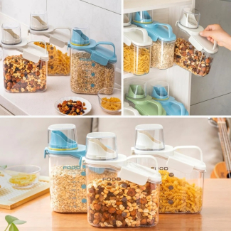 Large Capacity Cereal Storage Jar with Moisture Seal and Clear Body Price in Pakistan | LAPTAB
