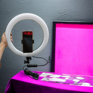 RGB LED Filling Lamp Ring Light with Phone Holder USB Plug