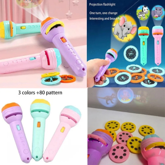 MINI Flashlight Projector Toy with 3 Disks for Kids' Bedtime Stories
