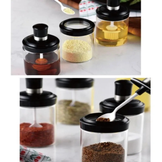 Moisture-Proof Glass Seasoning Bottle with Integrated Spoon Cover Price in Pakistan | LAPTAB